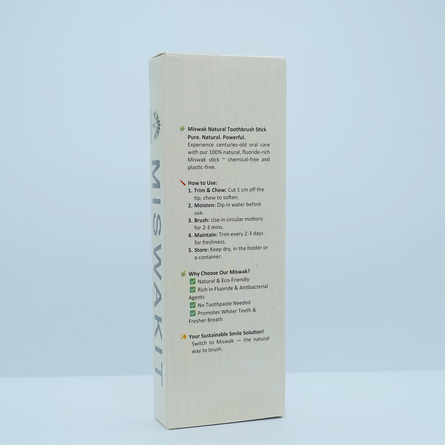 MISWAK πΏ PureMiswak β 100% Natural Miswak with Wooden Cover (Pack of 1)