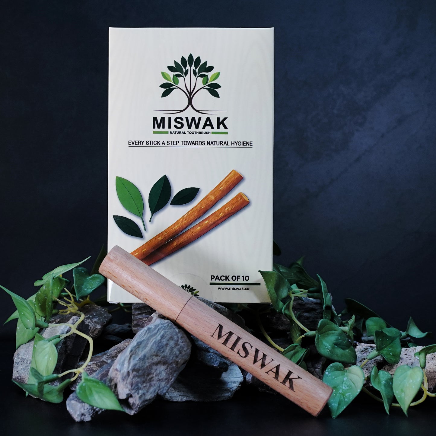 MISWAK -PureMiswak – Natural Freshness with Wooden Holder (Pack of 10)