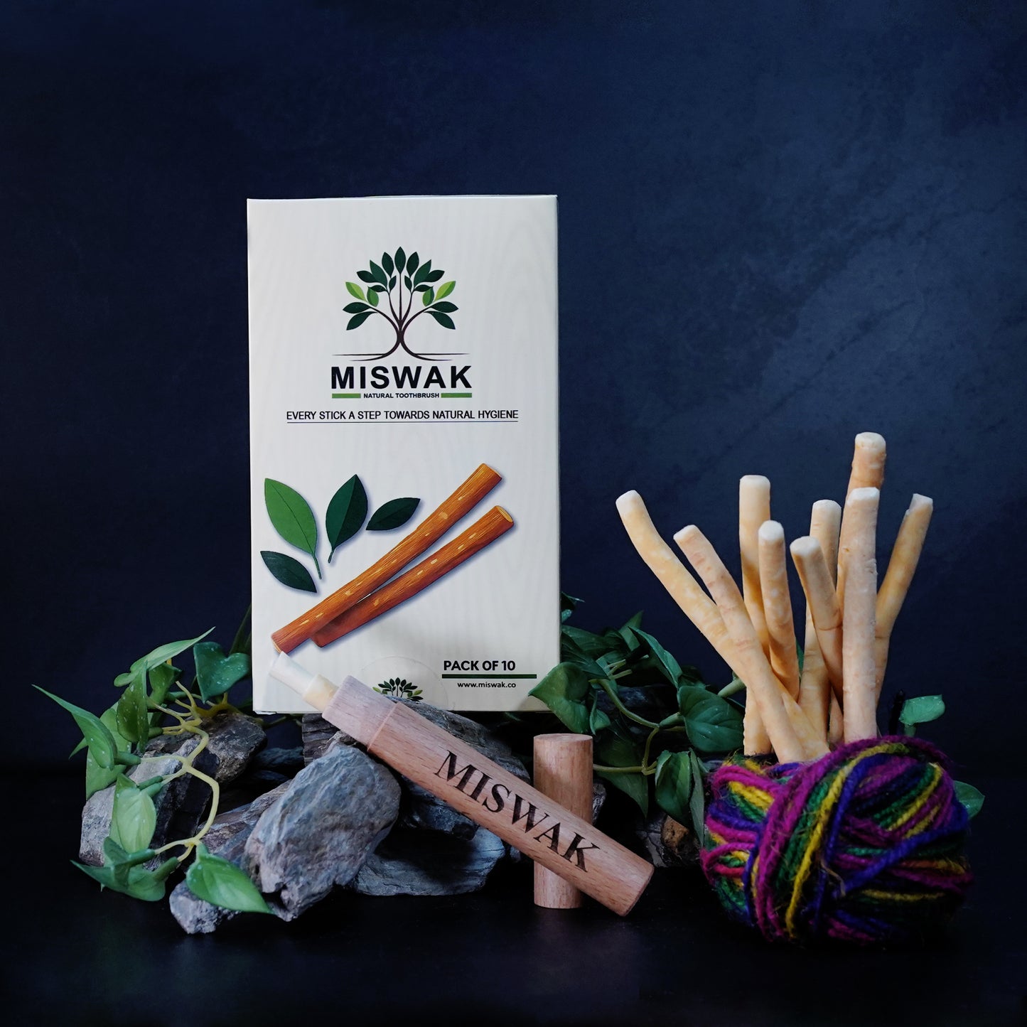 MISWAK -PureMiswak – Natural Freshness with Wooden Holder (Pack of 10)